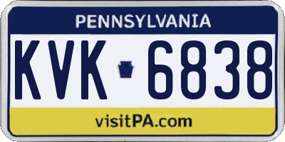 PA license plate KVK6838
