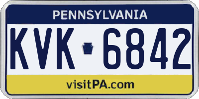 PA license plate KVK6842