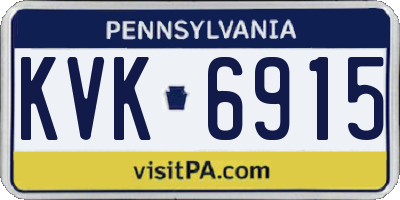 PA license plate KVK6915