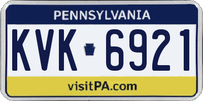 PA license plate KVK6921