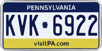 PA license plate KVK6922