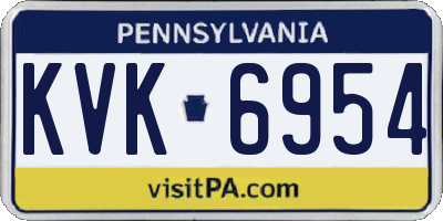 PA license plate KVK6954