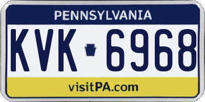 PA license plate KVK6968