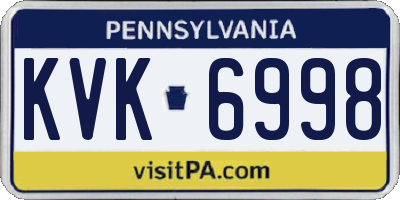 PA license plate KVK6998