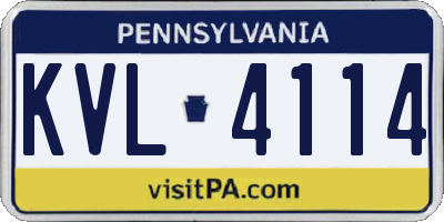 PA license plate KVL4114