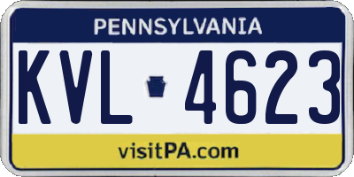 PA license plate KVL4623