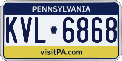 PA license plate KVL6868