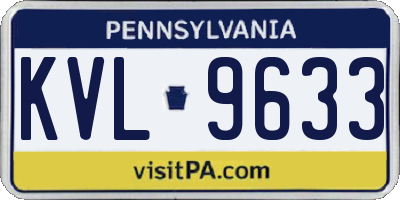 PA license plate KVL9633
