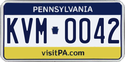 PA license plate KVM0042