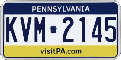 PA license plate KVM2145