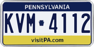 PA license plate KVM4112