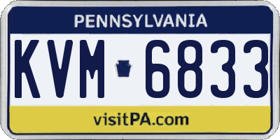 PA license plate KVM6833