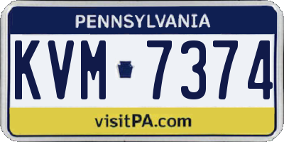 PA license plate KVM7374