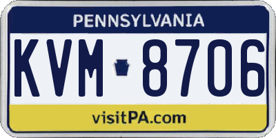 PA license plate KVM8706