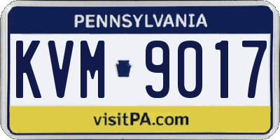 PA license plate KVM9017