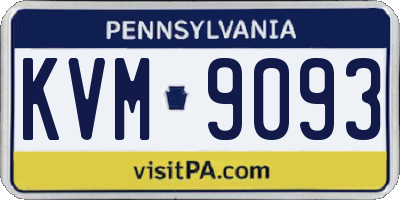 PA license plate KVM9093