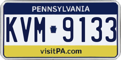 PA license plate KVM9133
