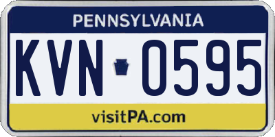 PA license plate KVN0595