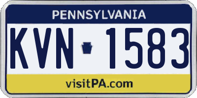 PA license plate KVN1583