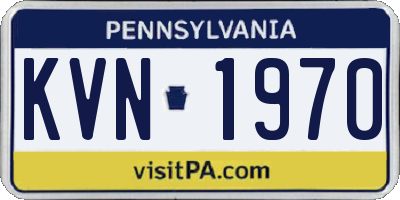 PA license plate KVN1970