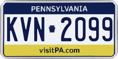 PA license plate KVN2099