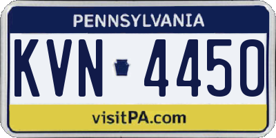PA license plate KVN4450