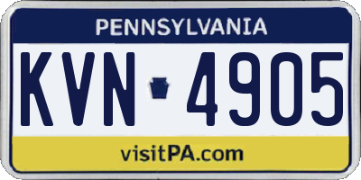 PA license plate KVN4905