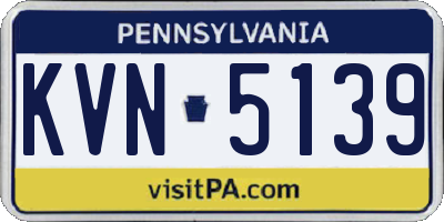 PA license plate KVN5139