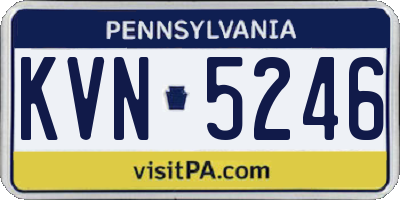PA license plate KVN5246