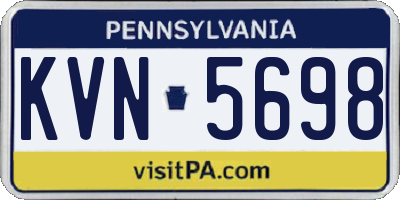 PA license plate KVN5698