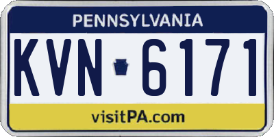 PA license plate KVN6171