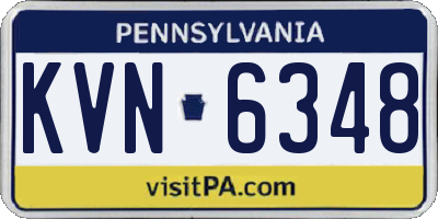 PA license plate KVN6348