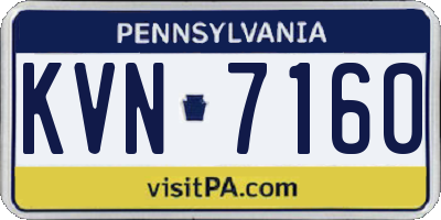 PA license plate KVN7160