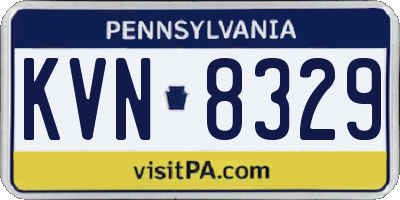 PA license plate KVN8329