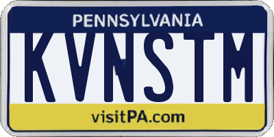 PA license plate KVNSTM
