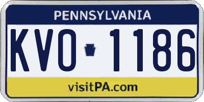 PA license plate KVO1186
