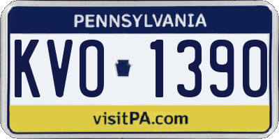 PA license plate KVO1390