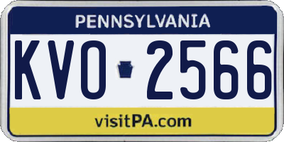 PA license plate KVO2566