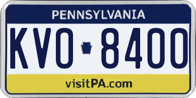 PA license plate KVO8400