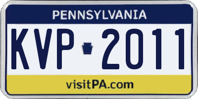 PA license plate KVP2011