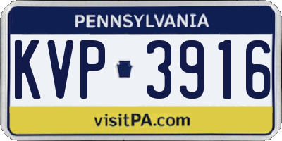 PA license plate KVP3916