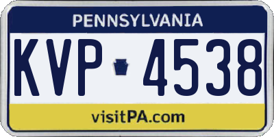 PA license plate KVP4538