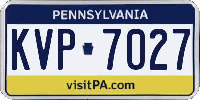 PA license plate KVP7027