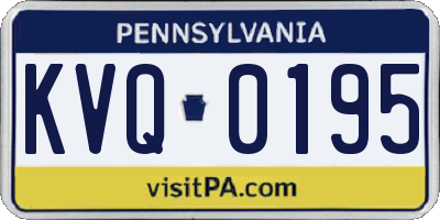 PA license plate KVQ0195