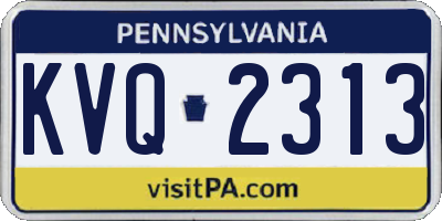 PA license plate KVQ2313