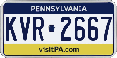 PA license plate KVR2667