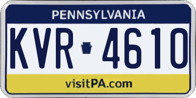 PA license plate KVR4610