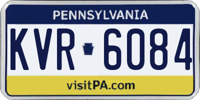 PA license plate KVR6084