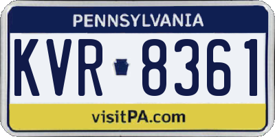 PA license plate KVR8361