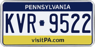 PA license plate KVR9522